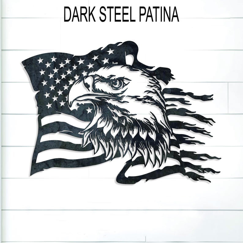 Custom Eagle & American Flag Metal Sign: Patriotic Wall Art