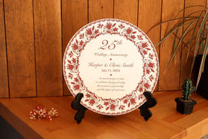 Personalized Anniversary Porcelain Plate - Custom Anniversary Gift - Wedding Anniversary Keepsake - Wedding Platter - 25th 30th Anniversary