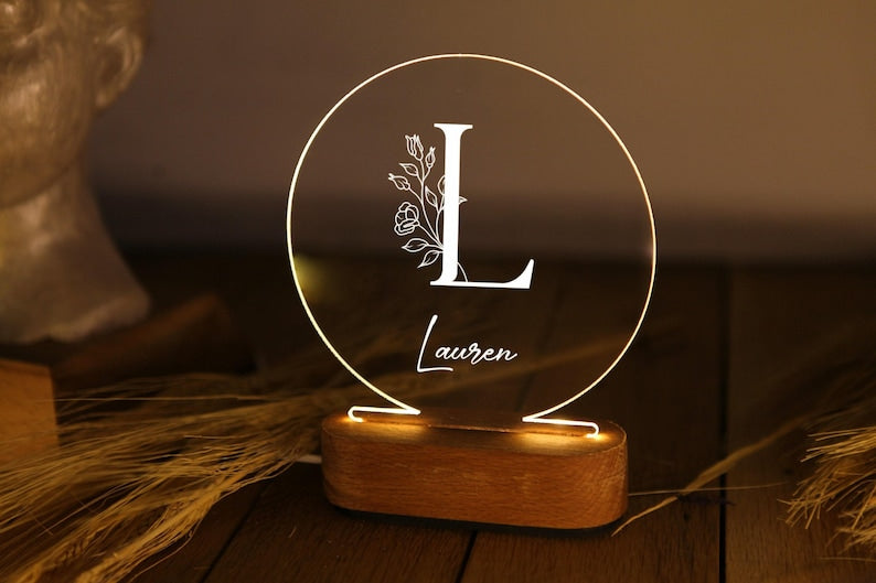 Personalized Letter Night Light - Tween Girl Gift - Teen Boy Gift - Birthday Gift Ideas - Kids Room Decor - Nursery Decor - Christmas Gifts