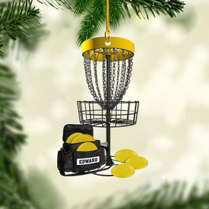 Personalized Name Disc Golf Ornament, Acrylic 2D Xmas Ornament, Gift For Disc Golf Lover, Christmas Ornament Gift, Xmas Disc Golf Ornament