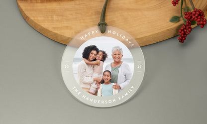 Personalized First Christmas Ornament for Baby, Newlyweds, Pets, Home, Custom Photo Ornament