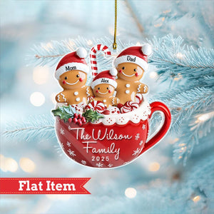 Personalized Gingerbread Family Ornament 2025, Family Christmas Ornament with Pets, Family Christmas Gift, Christmas Decoration, Xmas Gift