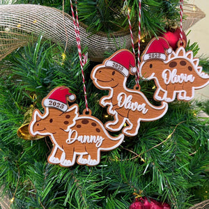Cute Dinosaur Christmas Ornament, Custom Baby Ornament, Trex Ornament, Baby Name Dinosaur Ornament, Dinosaur Ornament Felt