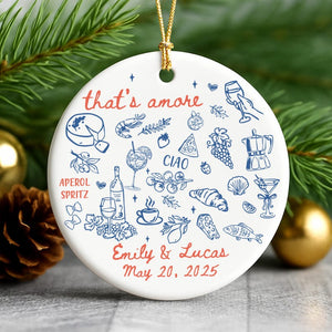Italian Wedding Ornament, Married Ornament, Italian Wedding Keepsake, Engaged Ornament, Couple First Christmas Married, Christmas Decoration