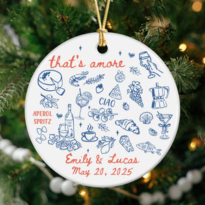 Italian Wedding Ornament, Married Ornament, Italian Wedding Keepsake, Engaged Ornament, Couple First Christmas Married, Christmas Decoration