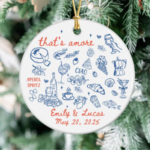 Italian Wedding Ornament, Married Ornament, Italian Wedding Keepsake, Engaged Ornament, Couple First Christmas Married, Christmas Decoration