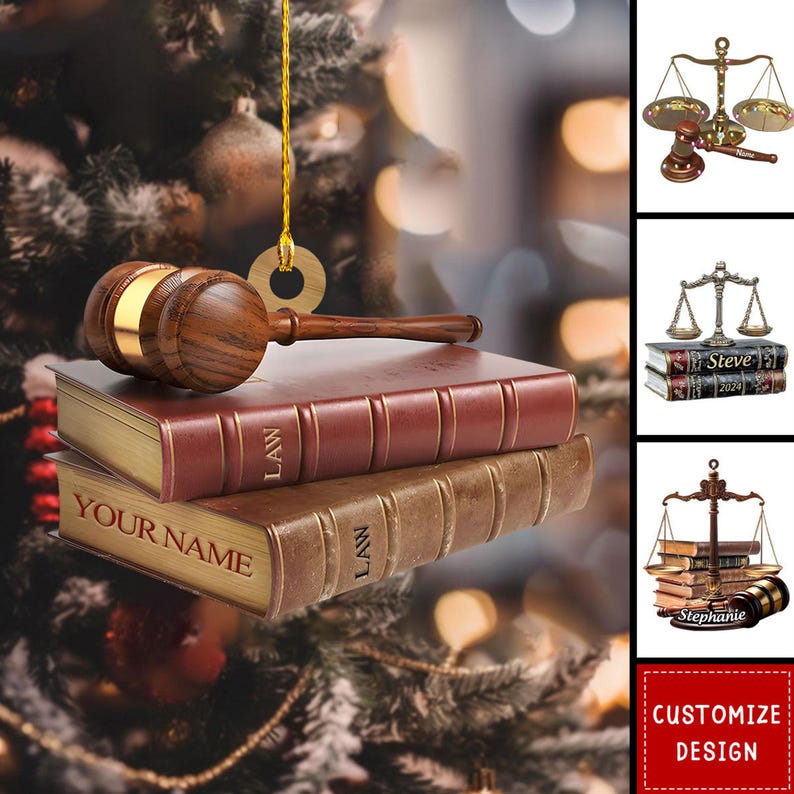 Personalized Lawyer Christmas Ornament: Acrylic Keepsake Gift, 2D Flat Ornament