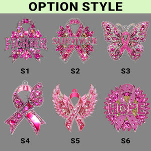 2D FLAT Pink Ribbon Wing Acrylic Ornament, Christmas Breast Cancer Ornament, Breast Cancer Fighter Ornament, Breast Cancer Survivor Decor