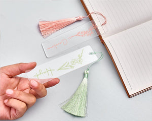 Custom Acrylic Bookmark with Tassel,Reader Bookmark, Birth Flower Bookmark,Mom Gift, Teacher Gift-Bookmark,Book Lover Gift