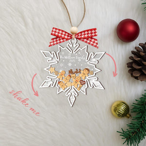 Personalized Gingerbread Family Ornament 2025 Custom Plaid Rolling Pin Includes Pets Christmas Holiday Keepsake Custom Name and Year Gift