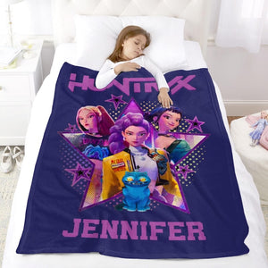 Huntrix Kpop Demon Hunters Blanket, Kpop Demon Hunters Blanket, Kpop Fun Gifts, Cozy K-Pop Demon Hunters Huntrix Blanket,Anime Inspired Gift