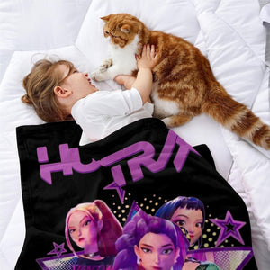 Huntrix Kpop Demon Hunters Blanket, Kpop Demon Hunters Blanket, Kpop Fun Gifts, Cozy K-Pop Demon Hunters Huntrix Blanket,Anime Inspired Gift