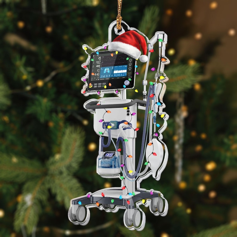 Anesthesia Machine Ornament, Nurse 2D Acrylic Flat Ornament, Custom Ventilator Machine Christmas Ornament, Nurse Life Gift, Nurse Christmas