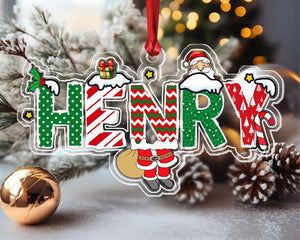 Personalized Kids Name Christmas Ornaments, New Baby Ornament, Custom Name Ornament, Baby Christmas Gift, Family Tree Ornament