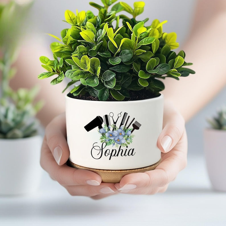 Hair Stylist Gift,Personalized Hair Stylist Custom Plant Pot,Gift for Hairdresser,Hair Stylist Appreciation Gift, Gift for Salon,Hairstylist