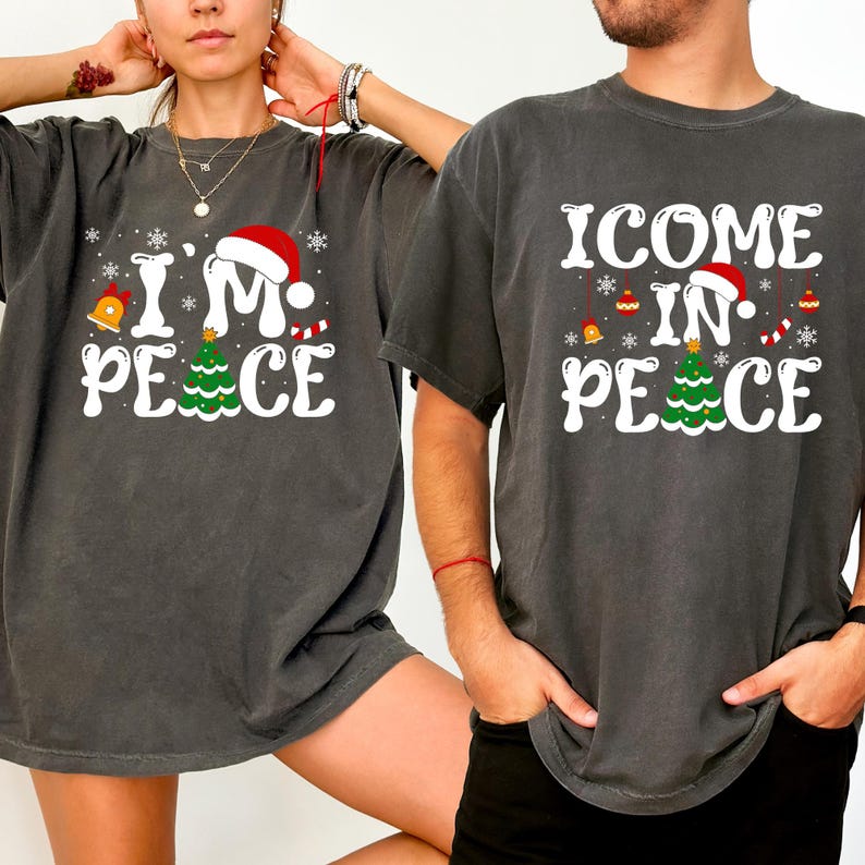 Funny Couple Ugly Christmas Shirt, I Come In Peace Shirt, I'm Peace Shirt, Dirty Couple Humor Shirt, Christmas Meme Shirt