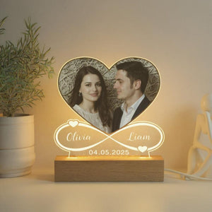 Personalized Couples Gifts | Custom Engagement Gifts for Couple | Couple Heart & Infinity Frame | Custom Gift | Anniversary Birthday Gifts