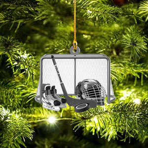 Custom Christmas Ice Hockey Ornament, Personalized Hockey Player Ornament 2025, Acrylic Hanging Decoration, Hockey Ornament for Kids