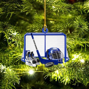 Custom Christmas Ice Hockey Ornament, Personalized Hockey Player Ornament 2025, Acrylic Hanging Decoration, Hockey Ornament for Kids