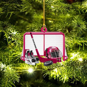 Custom Christmas Ice Hockey Ornament, Personalized Hockey Player Ornament 2025, Acrylic Hanging Decoration, Hockey Ornament for Kids
