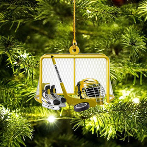 Custom Christmas Ice Hockey Ornament, Personalized Hockey Player Ornament 2025, Acrylic Hanging Decoration, Hockey Ornament for Kids