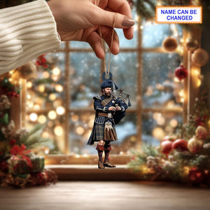 Custom Name Bagpipe Personalized Ornament, Christmas Tree Hanging Decor, Christmas Ornament, Flat 2D Ornament