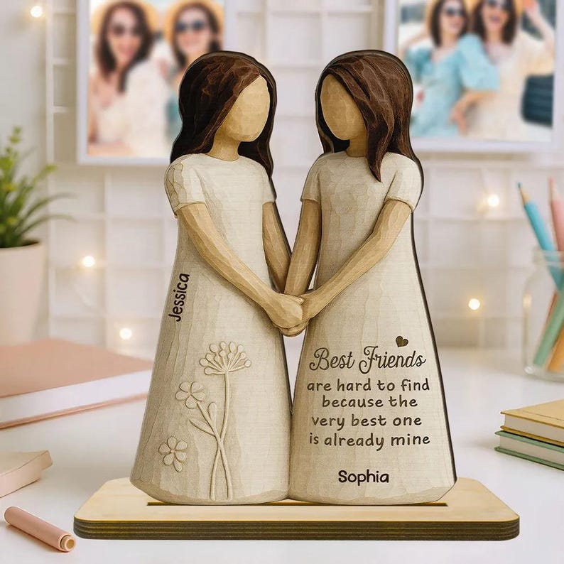 Personalized Best Friends Are Hard To Find Wooden Plaque, Birthday Christmas Gift for Besties, Best Friend, Sisters, Woman, Friendship Gift