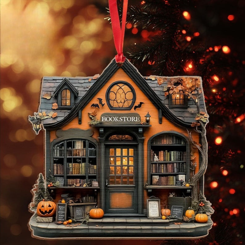 Ghost Reading Book Ornament, Halloween Book Lover Gift, Reading Halloween Gift, Book Lover Gift, Book Shop Decor, Bookish Christmas Gift