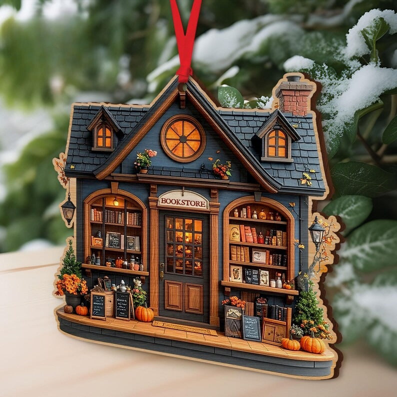 Ghost Reading Book Ornament, Halloween Book Lover Gift, Reading Halloween Gift, Book Lover Gift, Book Shop Decor, Bookish Christmas Gift