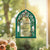 Personalized Wedding Anniversary Stained Glass Suncatcher, Custom Anniversary Keepsake for Couples, Flower Gate Window Decor, Gift For Lover