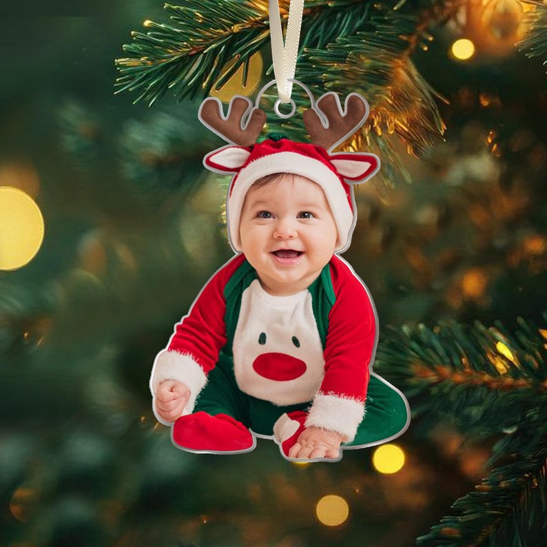 Custom Photo Christmas Ornament, Family Ornaments 2025, Family Photo Ornament, Couple Picture Ornament, New Baby Pet Ornament, Couple Gift,