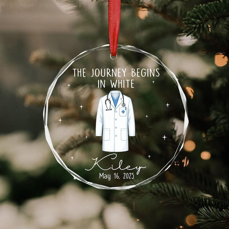 Personalized White Coat Ceremony Ornament, Doctor Ornament, Custom Graduation Ornament, White Coat Party Gift, Future Doctor,Doctor Lab Coat