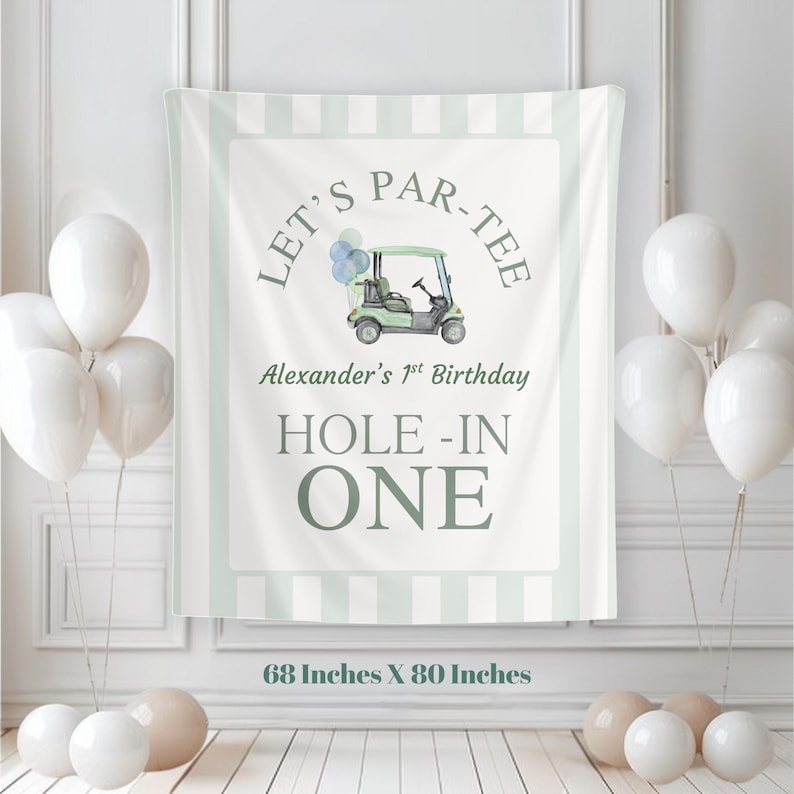 Hole In One Birthday, Boy 1st Birthday, Hole-In One Par-Tee, Golf Birthday Party Decorations, Golf First Birthday Banner