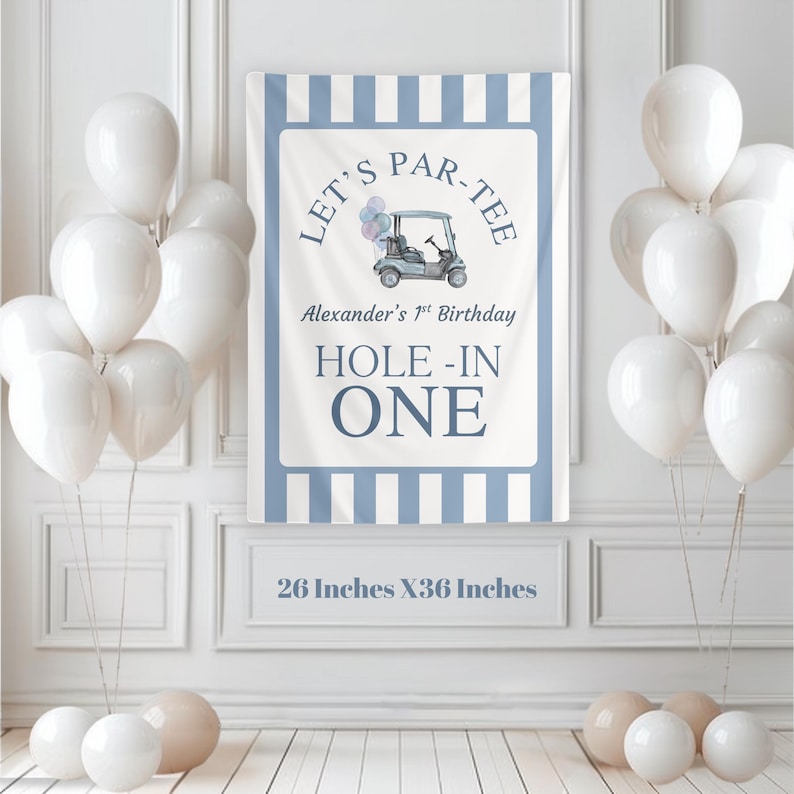 Hole In One Birthday, Boy 1st Birthday, Hole-In One Par-Tee, Golf Birthday Party Decorations, Golf First Birthday Banner