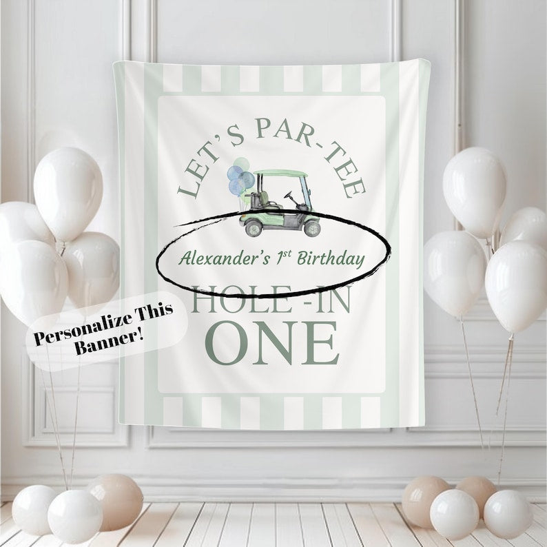 Hole In One Birthday, Boy 1st Birthday, Hole-In One Par-Tee, Golf Birthday Party Decorations, Golf First Birthday Banner