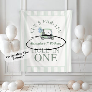Hole In One Birthday, Boy 1st Birthday, Hole-In One Par-Tee, Golf Birthday Party Decorations, Golf First Birthday Banner
