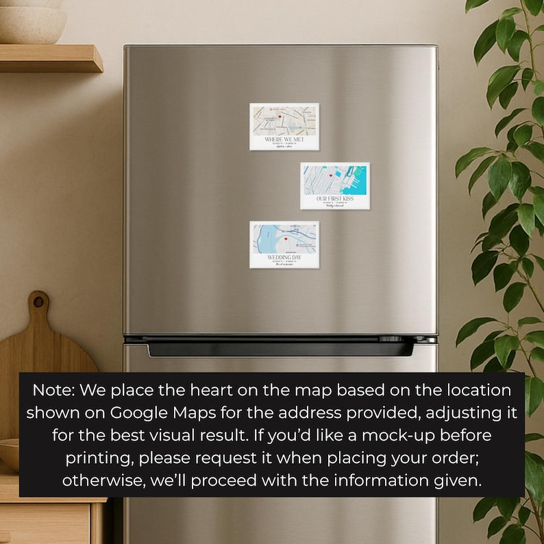 Custom Magnet Where We Met Map, Personalized Location Map Fridge Magnet, Wedding Map Anniversary Gift, Map With Coordinates Gift for Couples
