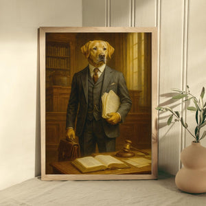 Custom Lawyer Pet Portrait Personalized Dog or Cat Painting, Dog in lawyer suit, Perfecto gift for lawyers, Unique gift for pet lovers