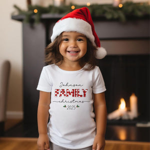 Personalized Christmas Family 2025 Shirts, Custom Matching Holiday Outfit, Festive Family Photo Xmas Tees, Personalized Name Christmas Shirt