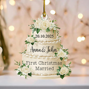 Personalized Acrylic Ornament: Wedding Keepsake, Custom Name & Date