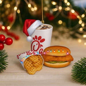 Custom Fast Food Chicken Christmas Ornament, Christmas Ornament, Fast Food Decor, Tree Decor Christmas, Custom Holiday Keepsake