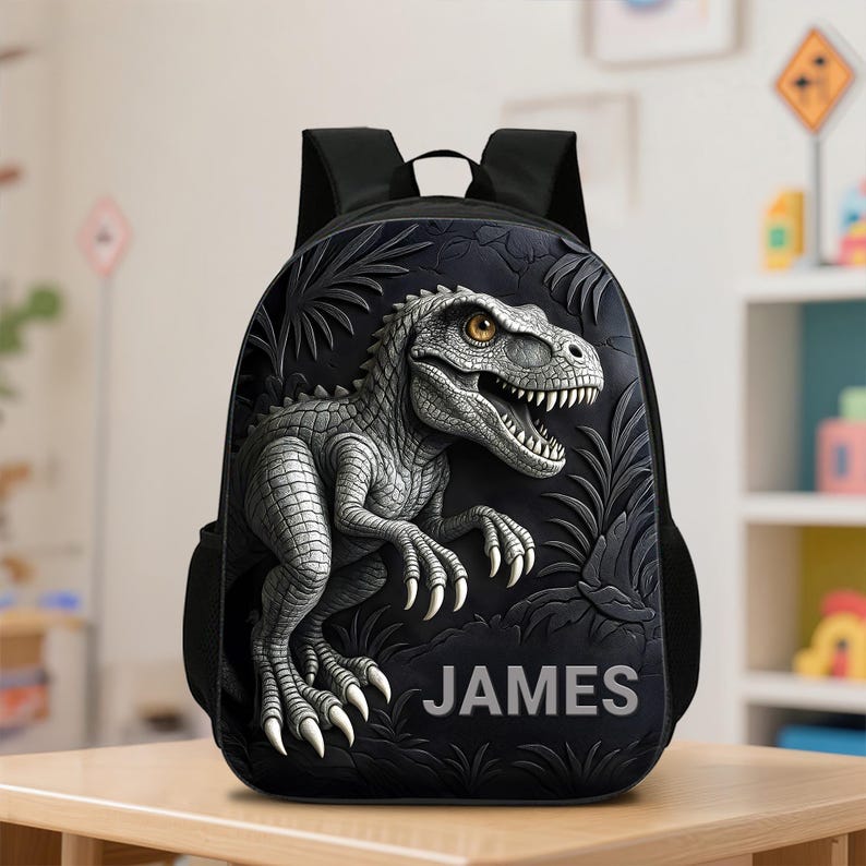 Personalized Kids Backpack, Dinosaur Back To School Backpack, Dinosaur Backpack Birthday Gift For Boys, School Bag For Children Toddler