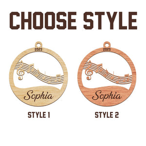 Personalized Music Notes 2D Flat Acrylic Ornament, Music Christmas Ornament, Custom Engraved Ornament, Rustic Ornament, Music Lover Gifts