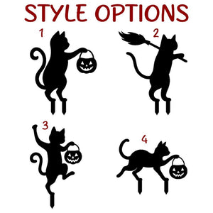 Halloween Cat Metal Yard Stake, Dancing Cat Sign, Witch Cat Garden Decor, Halloween Outdoor Decoration, Halloween Party Yard Sign