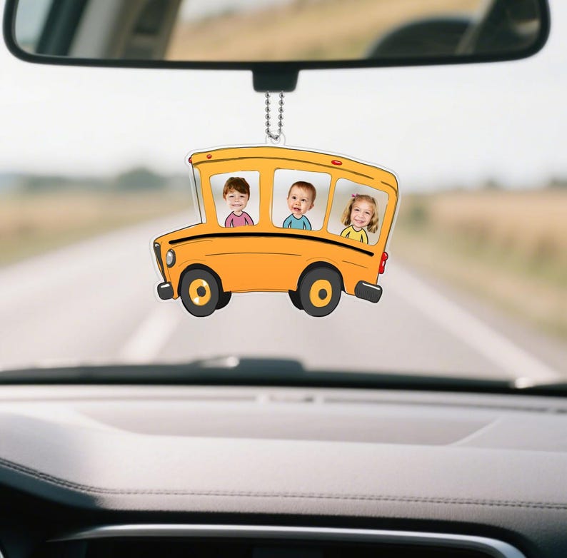 Personalized Acrylic Car Hanger,Drive Safe Daddy with 1-5 Baby Photo,Acrylic Car Hanging,Car Decor,Gift for Dad,New Dad Gift,1st Fathers Day