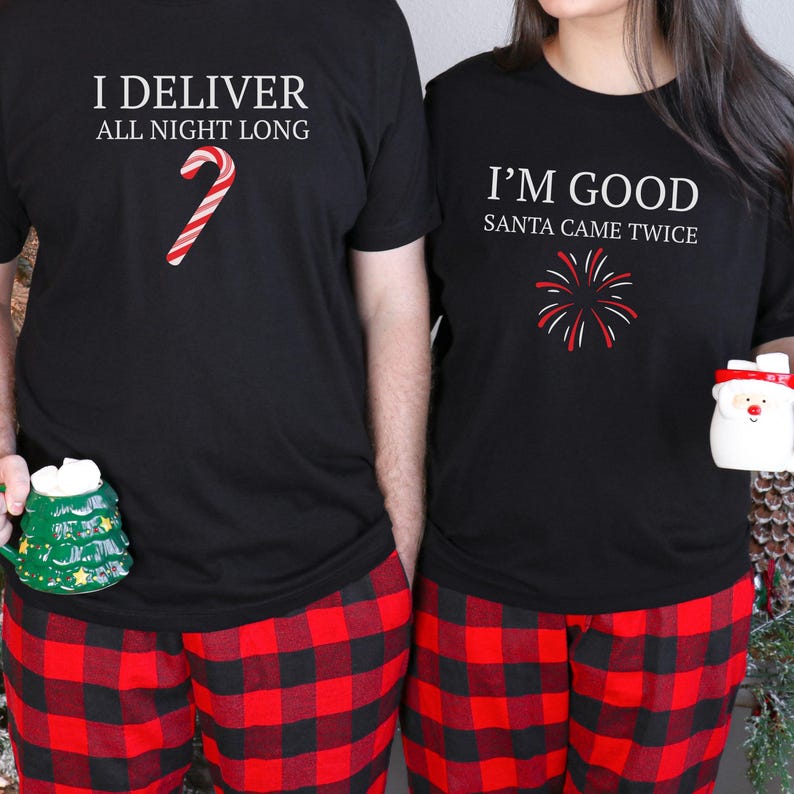 Couples Christmas Pajamas,Funny Matching Couples Christmas Pajamas, Couples Holiday Pajamas,Couples Christmas PJs,Newlywed Christmas Shirts
