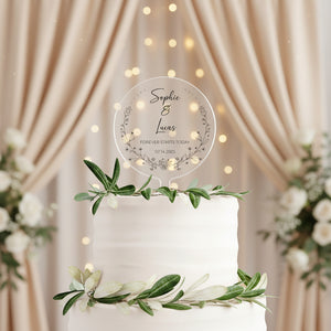 Flower Frame Wedding Bridal Shower Engagement | Forever Starts Today | Cake Topper Top Personalized Decor Table Display | Celebrate & Party!