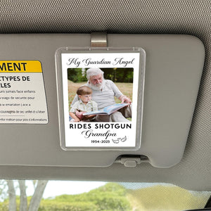 Personalized Memorial Visor Clip: Grandpa Guardian Angel Photo