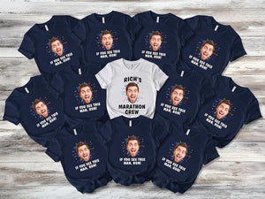 Personalized Marathon Runner Shirt: Custom Photo Matching Crew Tees