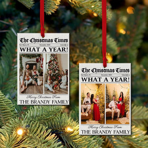 Family Christmas Ornaments, Personalized Family Photo Keepsake, Custom Family Photo Ornament, Gifts For Dad, Mom Gifts, Newspaper Ornament